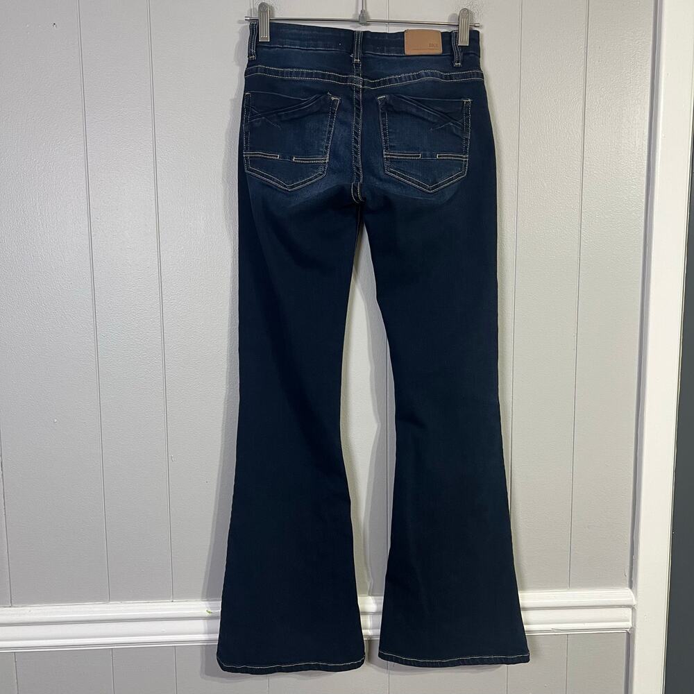 BKE Payton Flare Jeans Women’s Size 24 Dark Wash Mid Rise Stretch - Picture 2 of 10